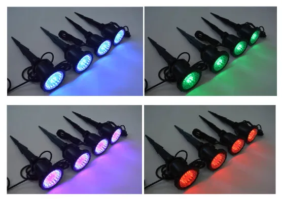 1 вытащить шпильку 4 IP68 Наружное освещение RGB погружные светильники лампа со