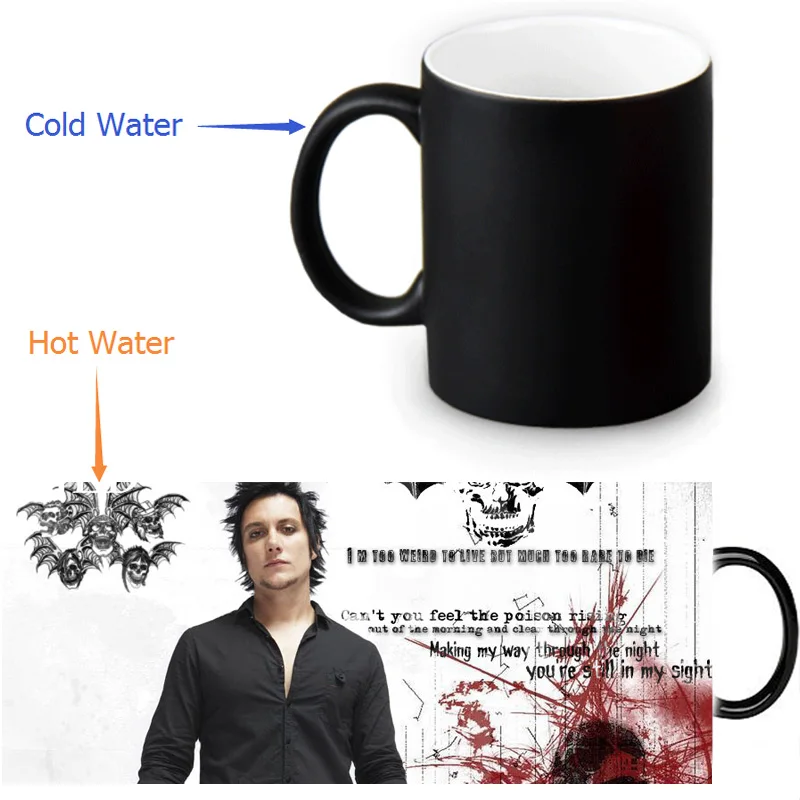

Synyster Gates Magic Mug Custom Photo Heat Color Changing Morph Mug 350ml/12oz Coffee Mug Beer Milk Mug Halloween Gift
