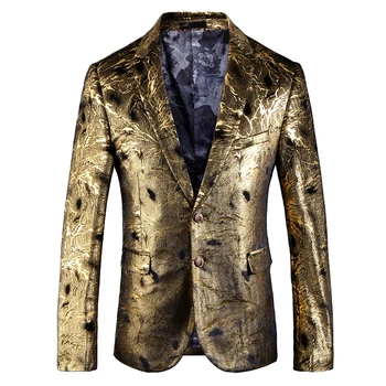 

Brand Design Blazer Tide Mens Fashion Print Blazer Design Plus Size Hip Hop Casual Male Slim Fit Suit Jacket Singer Costume -5XL