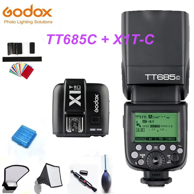 Godox TT685C + X1C TTL вспышка и триггера Установить беспроводной 2.4 г передатчик для