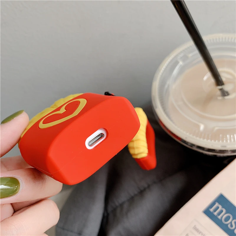For Apple AirPods Earpods Silicone Case Cute French Fries Protective Cover Bluetooth Wireless Earphone air pods Cassa Accessorie