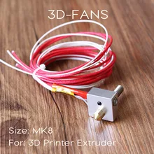 3D Printer Parts MK8 Extruder Hot End Kit DIY Hot End + Heater Cartridge Aluminum Heat Block 1.75mm 0.4mm free shipping