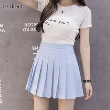 Летние плиссированные юбки Лолиты с высокой талией Harajuku, мини-Матросская юбка трапециевидной формы для девочек, юбки японской школьной формы, большие размеры