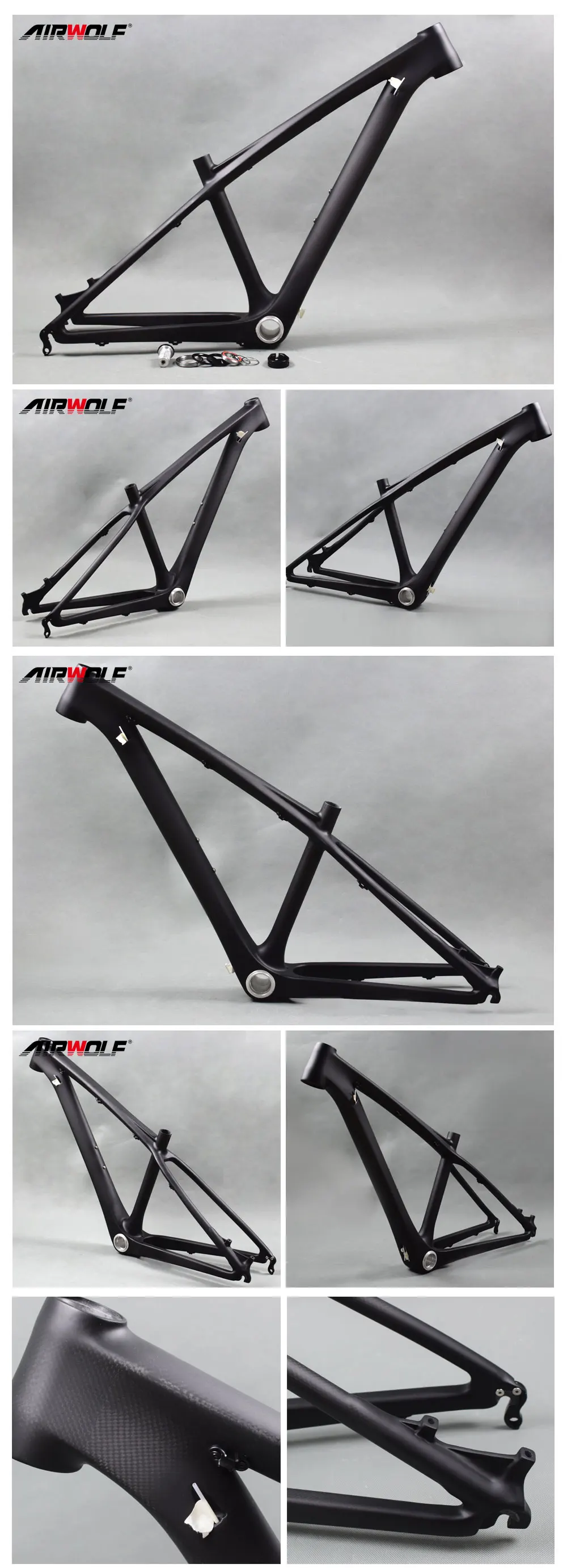 Perfect Airwolf carbon frames 26 14inch BB92 carbon frame 3K weave fit for 31.6mm seatpost carbon mtb frame 26er 20