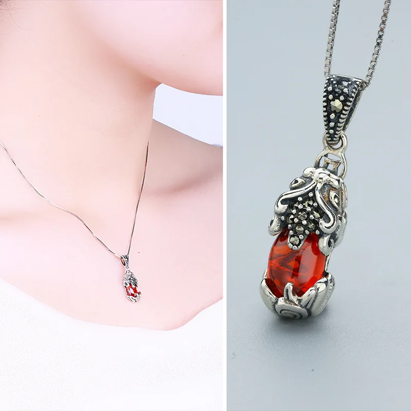 

S- S925 Silver Pendant female atmosphere Thai silver brave necklace silver jewelry accessories