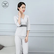 Косметологическая техника для здоровья, рабочая одежда с коротким рукавом/Seven-quarter sleeveSet, массажер для ног, комплект одежды, штаны