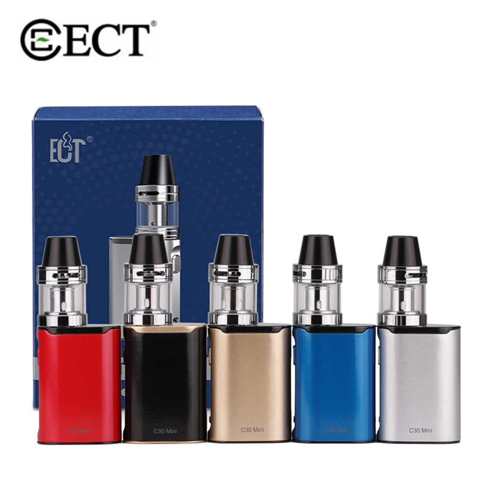 Original ECT C30 Mini 30W Starter Kit Electronic Cigarette 1200mAh Built-in Battery 510 Thread 2ml Atomizer Adjustable Airflow Original ECT C30 Mini 30W Starter Kit Electronic Cigarette 1200mAh Built-in Battery 510 Thread 2ml Atomizer Adjustable Airflow