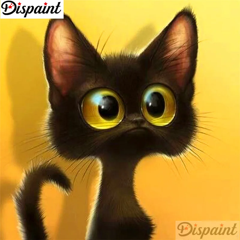 Dispaint полный квадратный/круглый дрель 5D поделки алмазов картина "Кот из мультфильма" вышивка крестом 3D домашний декор A11117
