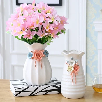 

Simple modern ceramic hydroponic flower vase figurine home decor handicraft interior table dried flower arranger accessories