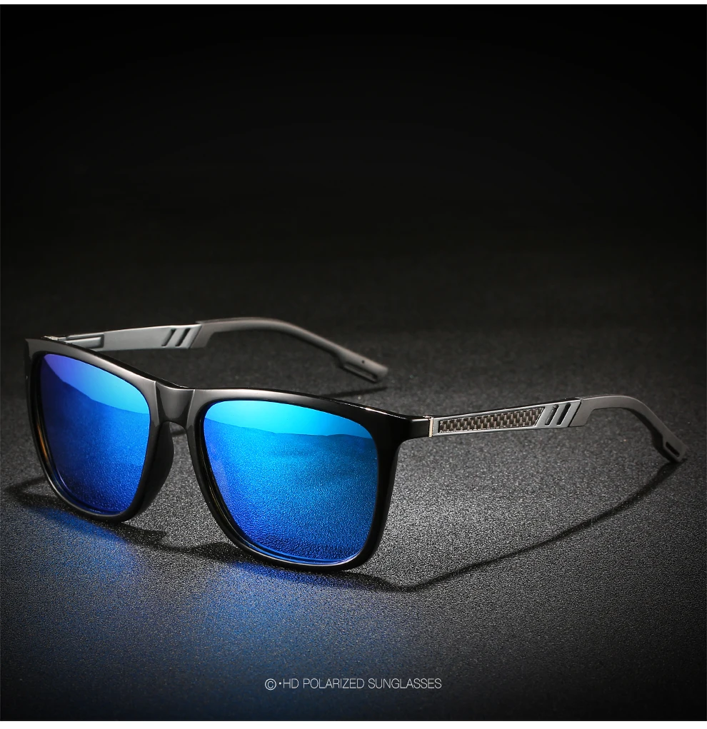 Поляризованные солнцезащитные очки для мужчин и женщин из углеродного волокна, алюминиево-магниевого сплава, классический стиль, модные солнцезащитные очки, очки для вождения