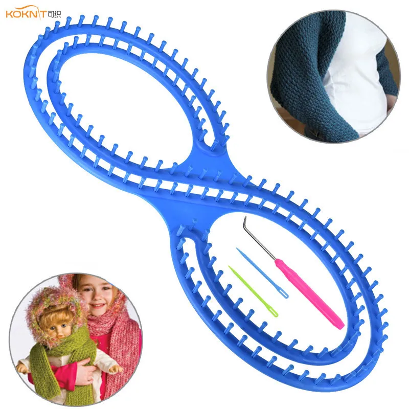 KOKNIT Afghan Knitting Loom Craft Kit Tool with Hook Needle for Blanket