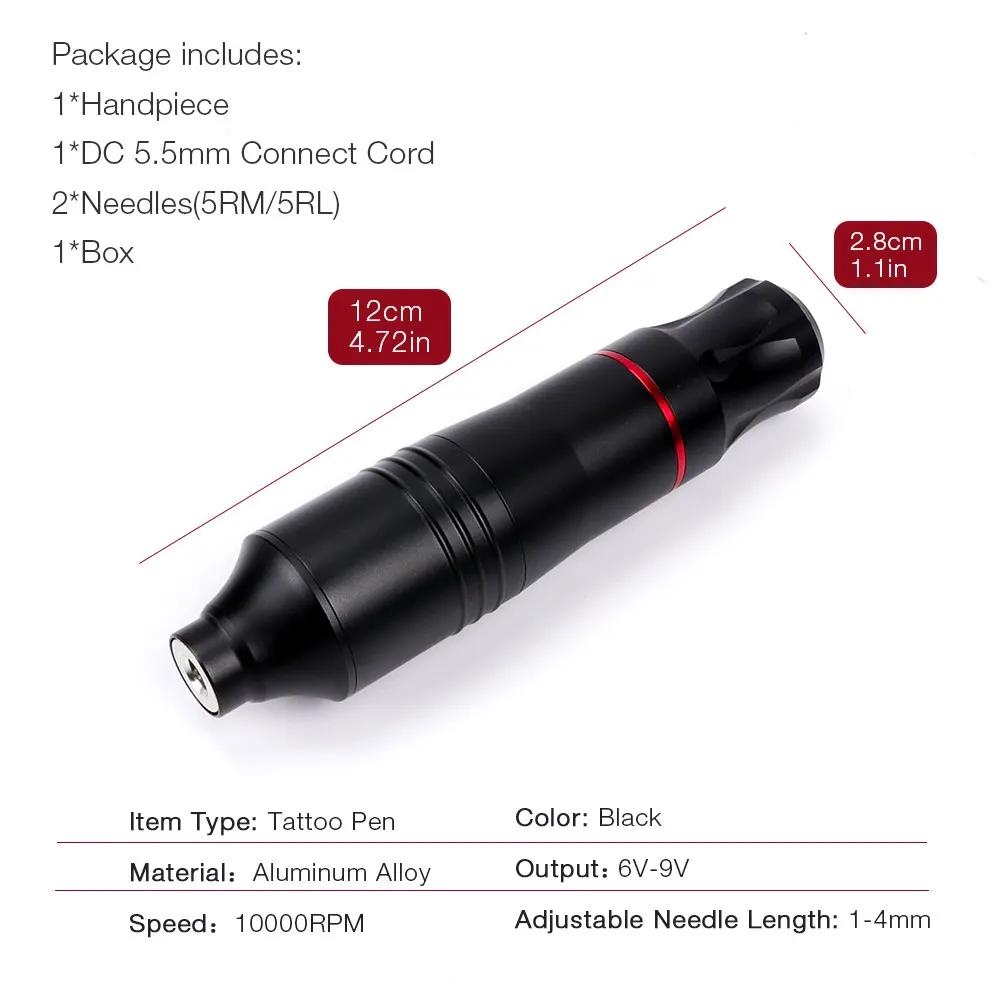 10000 об/мин Татуировка гибридная Татуировка ручка роторная тату машина игольчатые картриджи гибридная алюминиевая роторная татуировочная машина пистолет