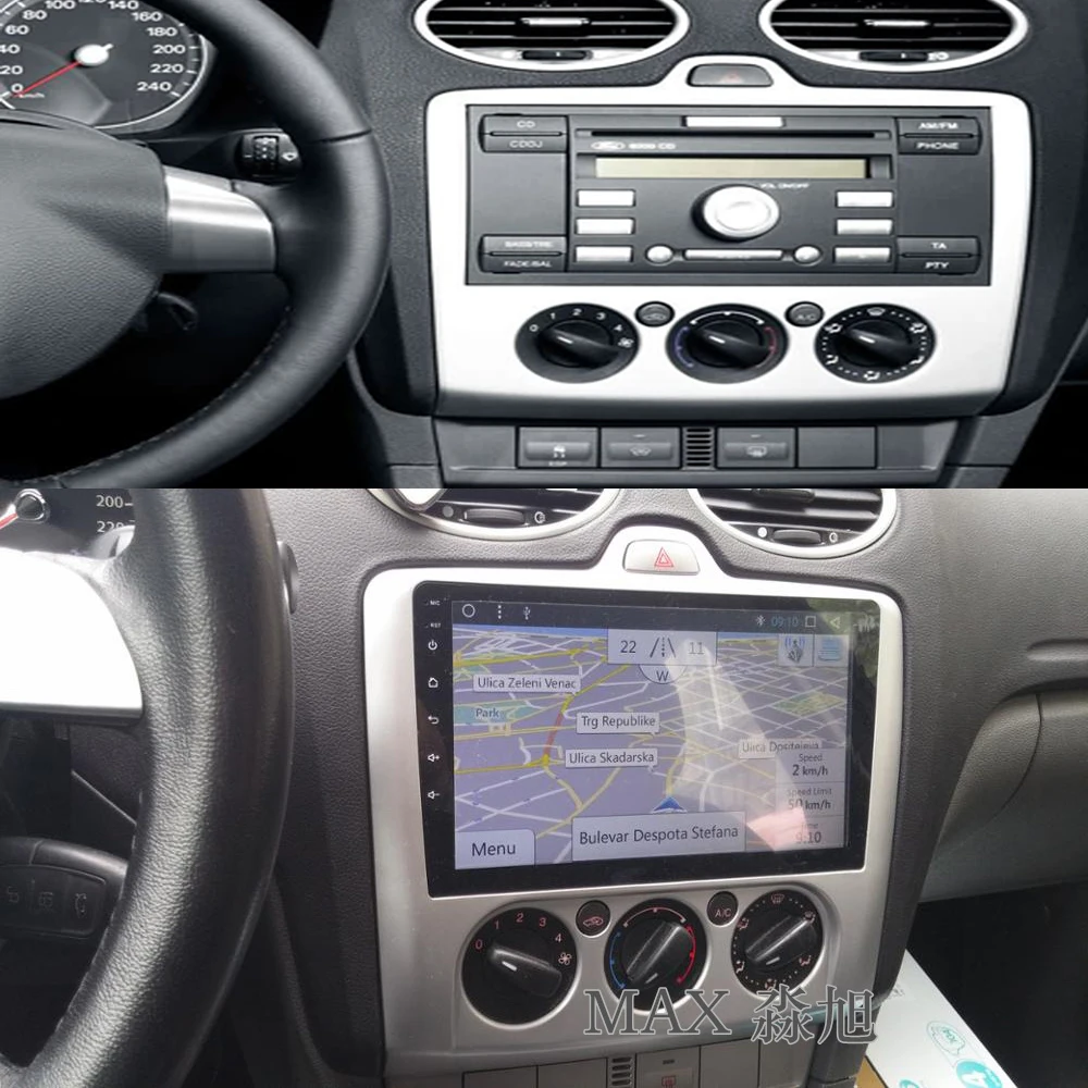 Perfect MAX 2G 32G Android 8.1 Car DVD Player For Ford Focus 2 3 2004-2011 GPS Navigation Free Map Car Radio RDS Bluetooth Call WiFi SWC 1