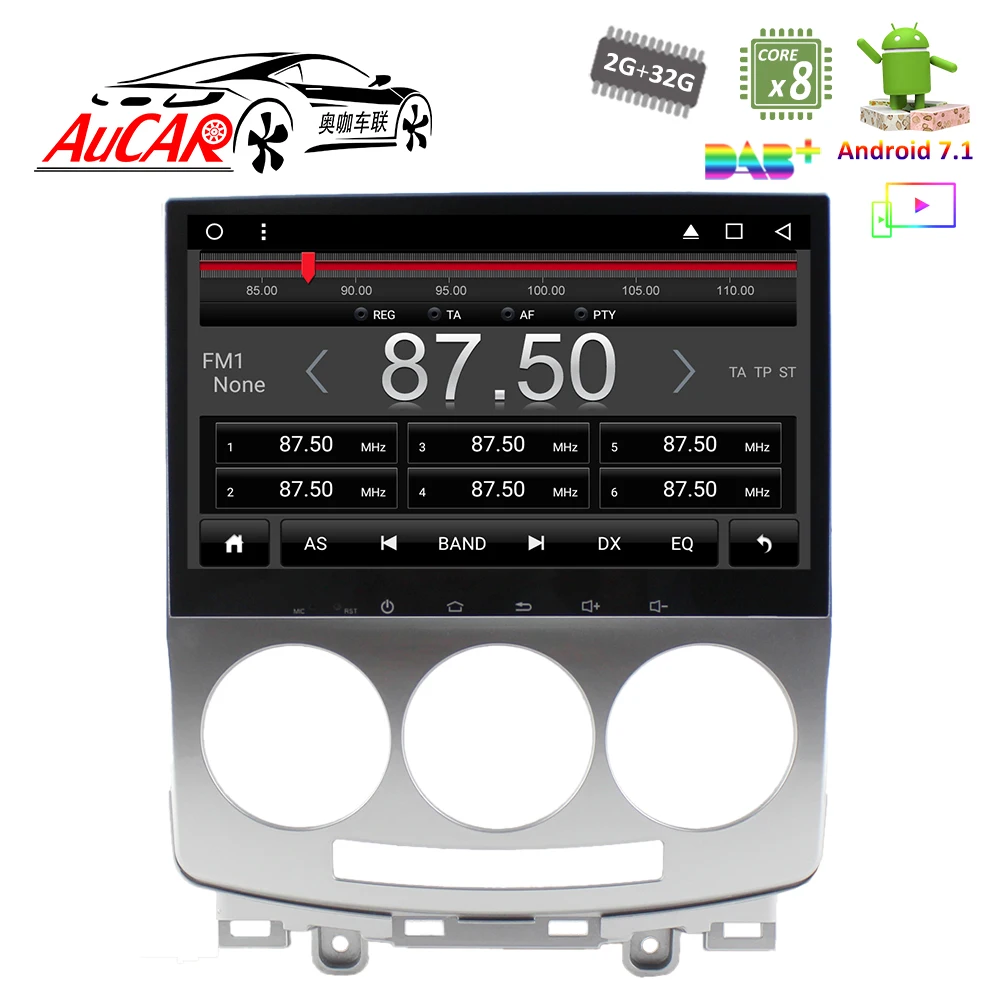 Best Android 7.1 car dvd player 9" GPS Navigation system for Mazda 5 2005 - 2009 HD 1024*600 Bluetooth GPS Radio WIFI 4G Stereo aux 1