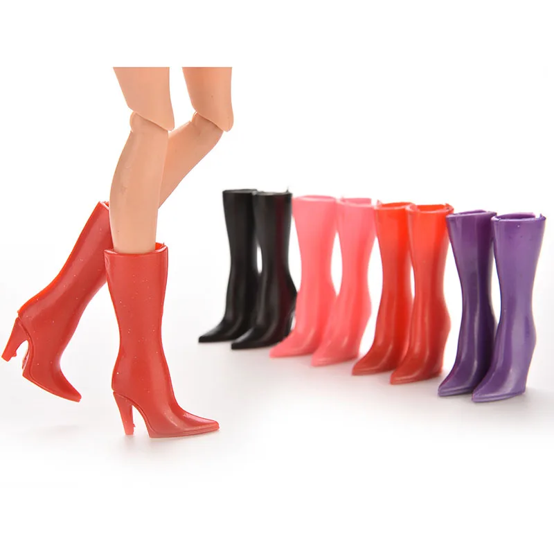 

10 Pairs Boots Shoes Heels For Doll Doll Multiple Styles Hard Plastic Heels Party Grown Dolls Accessories