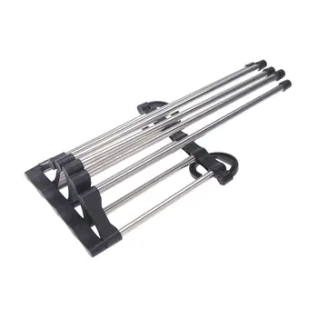 

5 in 1 Portable Multifunctional Stainless Steel Pants Trousers Rack Closet Hanger Black & silver