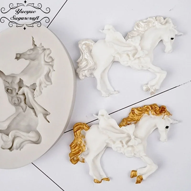 

Yueyue Sugarcraft Horder/unicorn silicone mold cake decorating tools confeitaria moldes de silicone fondant cake mold baking