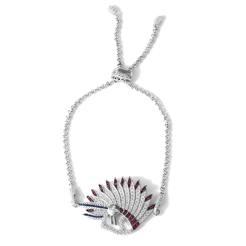 UMGODLY роскошные индийские этнический браслет красивые кубического циркония серебро модные браслеты вечерние партия ювелирных изделий подарок