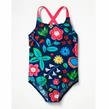 Летний купальный костюм с цветочным принтом для маленьких девочек, купальный костюм, купальный костюм