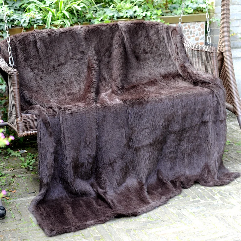 CX D 10E Custom Made Knitted Rabbit Fur Carpets For Living Room DROP