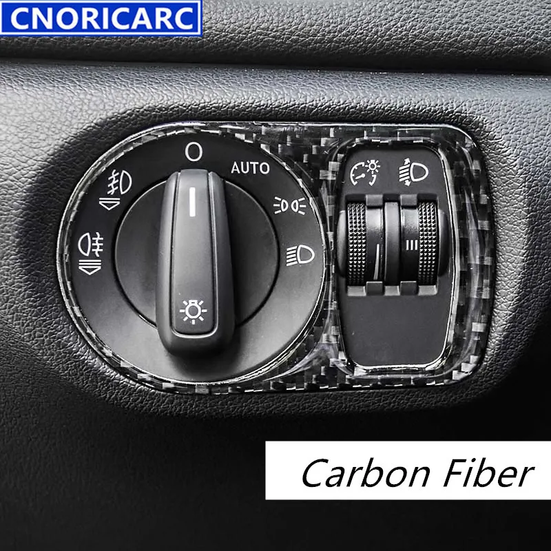 

CNORICARC Dashboard Headlight Switch Frame Decorative Sticker For Audi Q3 2012-16 Car Cover Trim Strip Carbon Fiber Accessories