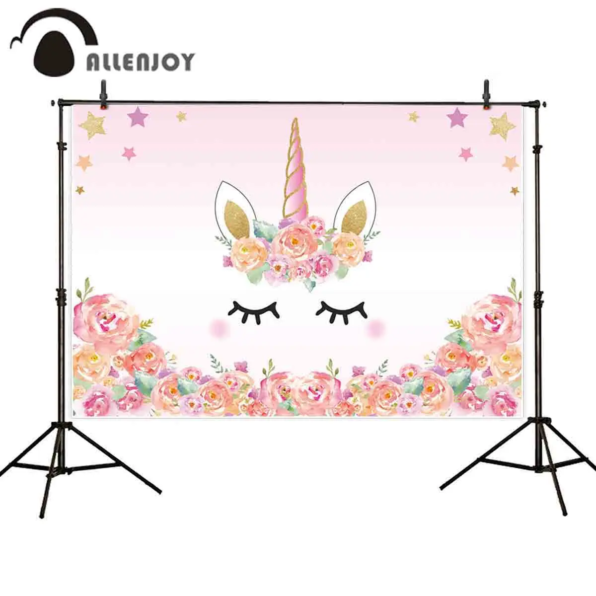 Allenjoy фон ЕДИНОРОГ розовый цветок звезда День Рождения фотография Фон девушка