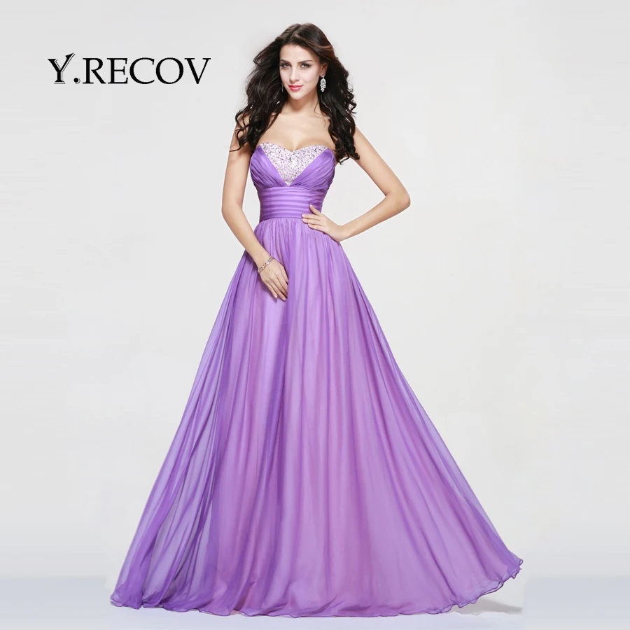 Lilac Bridesmaid Dress YD2367 A line Sweetheart Beading Cheap