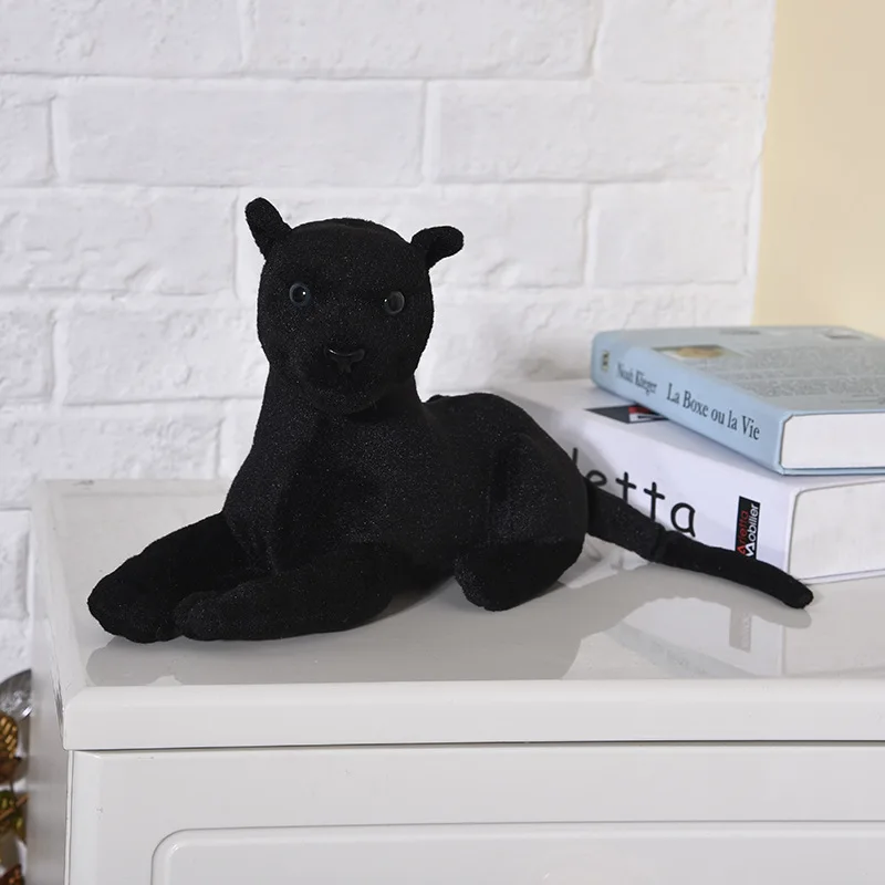 

about 48cm lying panther plush toy black panther soft doll birthday gift w0628