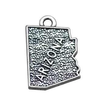 

my shape New Arizona map of The United States charm 30pcs