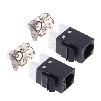 

2Pcs UTP CAT6 Network Module RJ45 Connector Cable Adapter Keystone Jack
