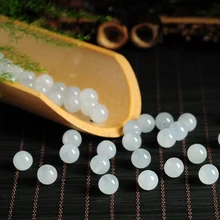 20 штук из натурального прозрачного камня свет бисер из зеленого нефрита бисер вроссыпь ручная работа рука строка