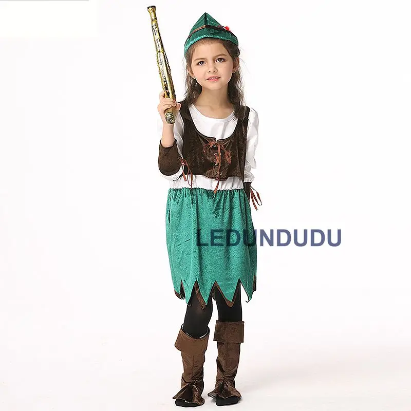 Hot Kids Halloween Carnival Cosplay Pirate Costume Girls Fancy Party Outfits Children Princess Dress  (13)