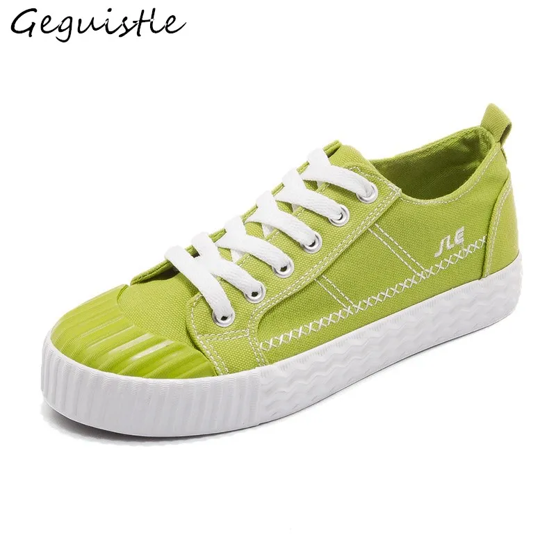 

Women Casual Flat Shoes Lace-Up Shells Toe Trendy All-Match Canvas Shoes Students Fashion Shoes