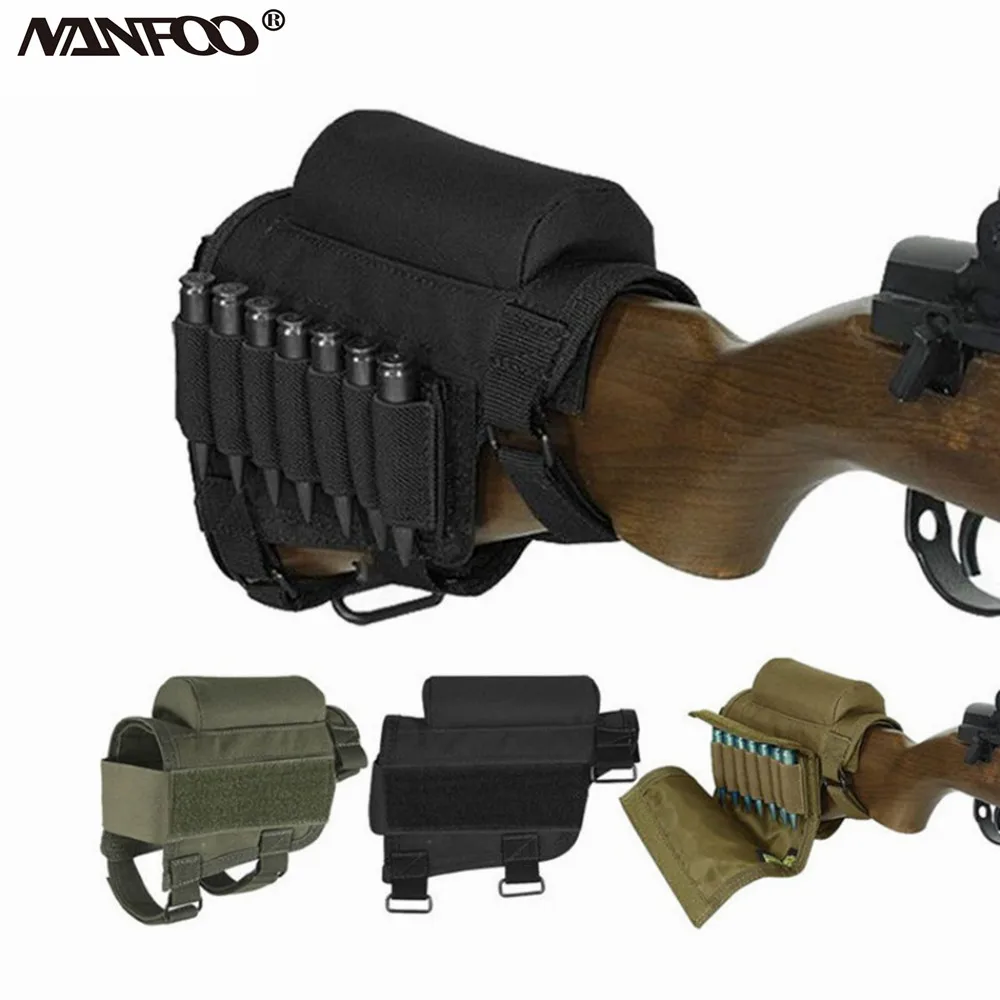 

Outdoor Hunting shotgun Bullets Holder Outdoor Shooting Rifle Gun Ammo Pouches Bag Tactical Cheek Rest Bullets Buttstock Pack