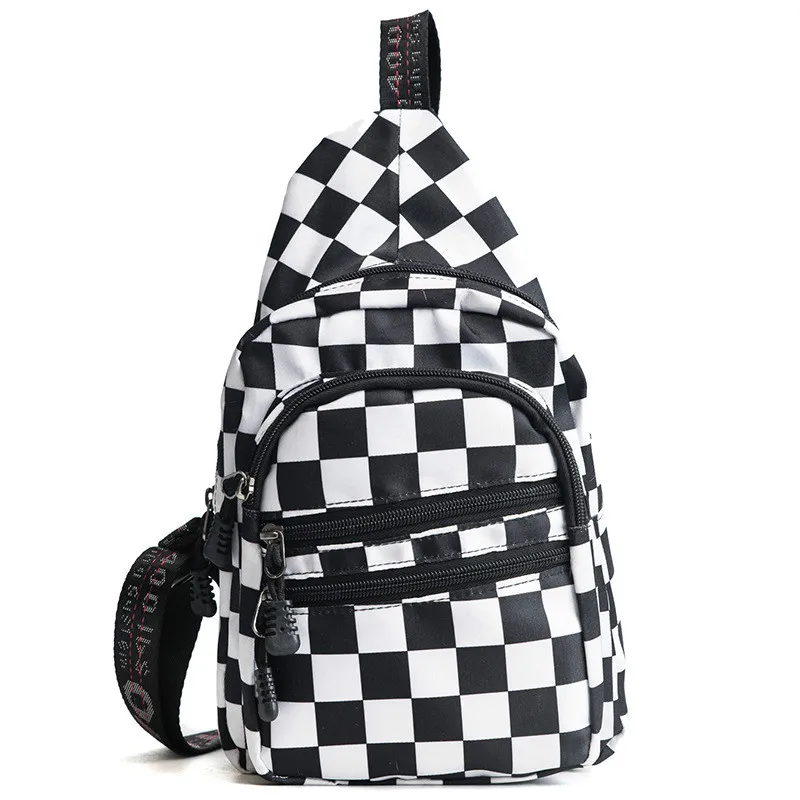 

Hot Sale Waist Bag Women Men Unisex Chest Pack Lattice Checkerboard Fanny Pack Female Shoulder Belt Bag New Plaid Hands Free Bag