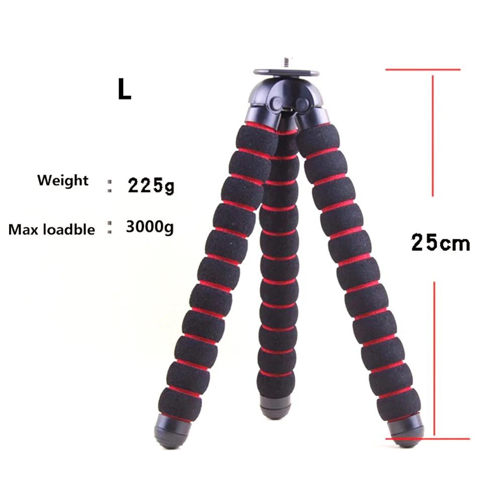 Kaliou Mini Flexible Sponge Octopus Tripod for Gopro 7 6 5 4 3 for iPhone Samsung Xiaomi Huawei Mobile Phone Smartphone Tripod 