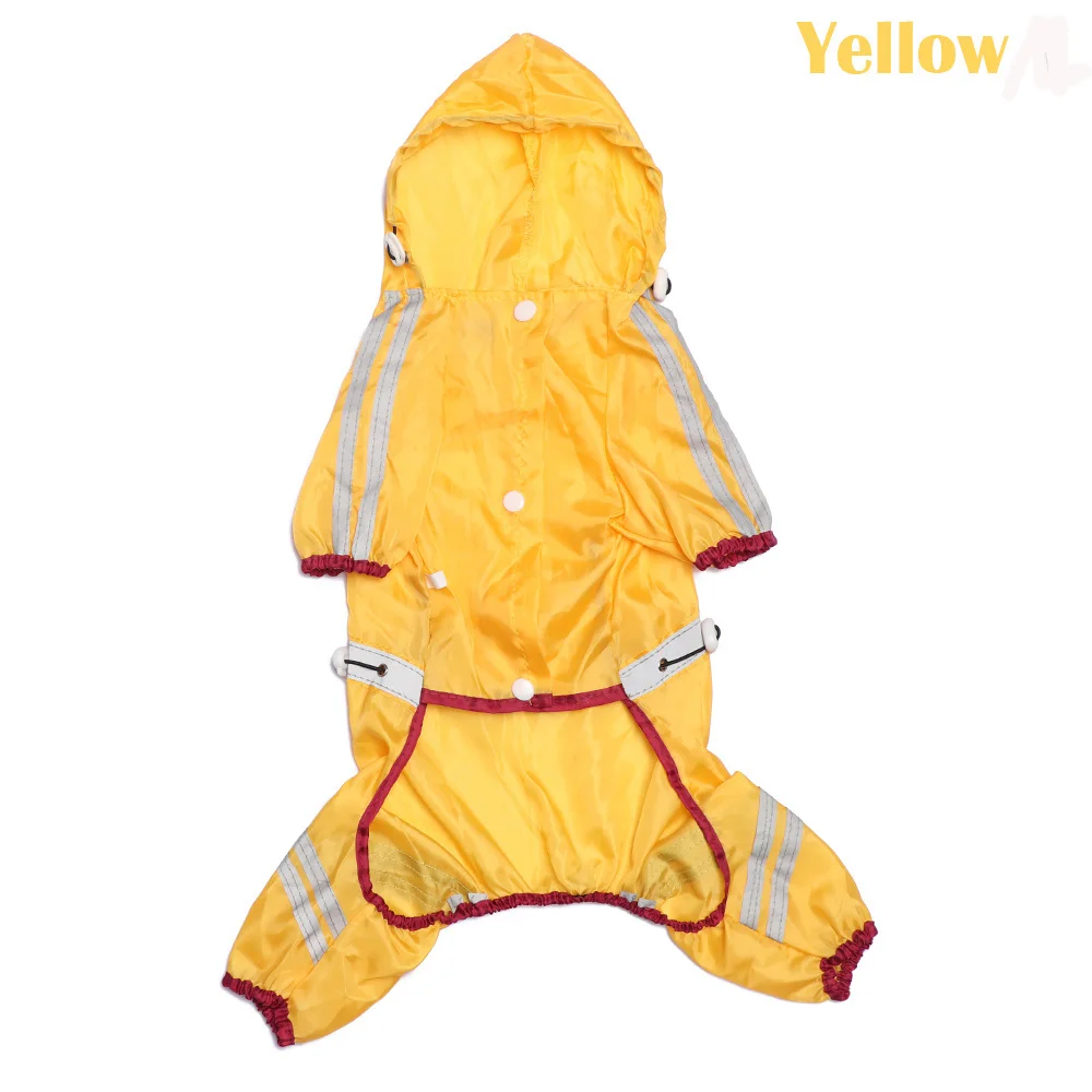 Удобный зеленый/желтый/красный дождевик с капюшоном для собак, водонепроницаемый дождевик, куртка для питомцев, уличная одежда для щенков, одежда для домашних животных - Цвет: Цвет: желтый