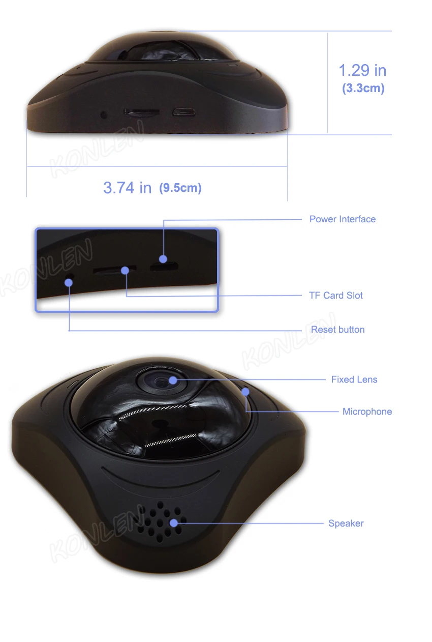 Wifi камера IP 360 градусов Full рыбий глаз панорамная IPC CCTV видеонаблюдение Домашняя безопасность домашняя безопасная камера со слотом для карты памяти