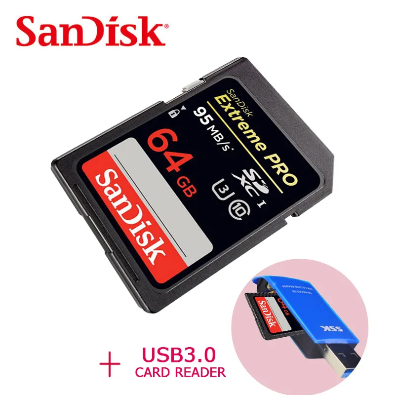 SanDisk Extreme PRO SDHC SD card Memory Card C10 U3 up to 95MB/s, for