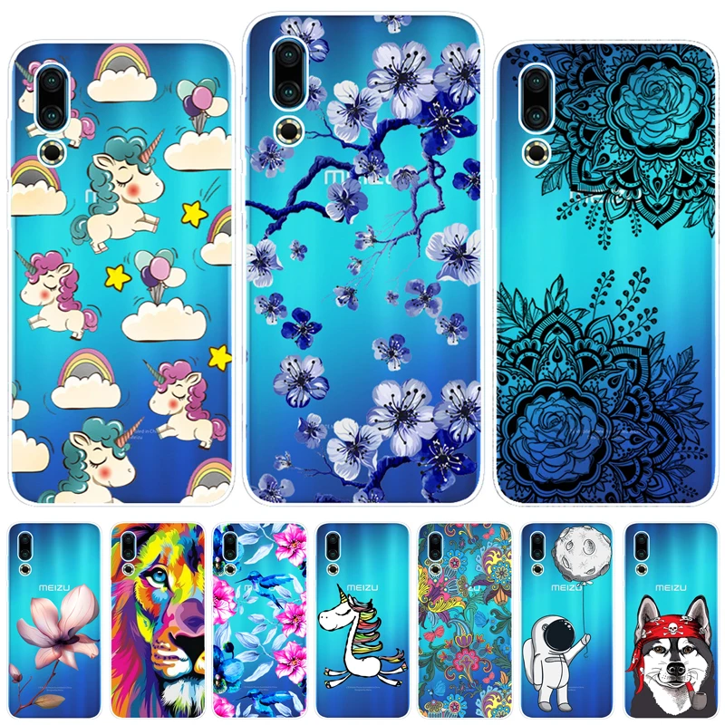 

For Meizu 16s Case Cover Soft Silicone Colorful Printing Protector Case Fundas Phone Back Cover For Meizu 16s 16 s M971Q