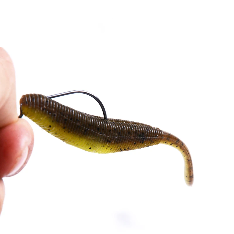 Fishing lure 5pcs/lot 3.5g 9.5cm Swimbaits Jig Head Soft Worm Lure Artificial Fake silicone Bait Fly Fishing accessories tackle