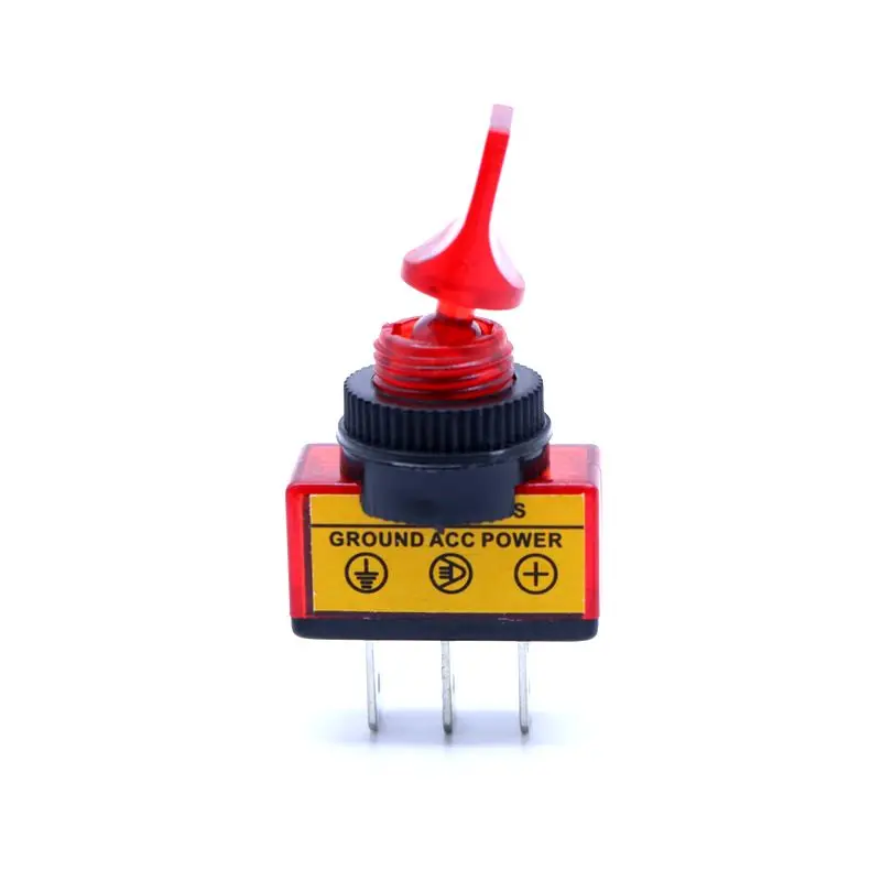 1PCSRedToggleSwitchwithLight12V3PinRockerSwitchHoleSize
