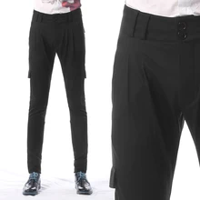 27-44! мужская одежда мода повседневные штаны загрузки вырезать джинсы обтягивающие штаны брюки штаны-шаровары Большие размеры певица костюмы