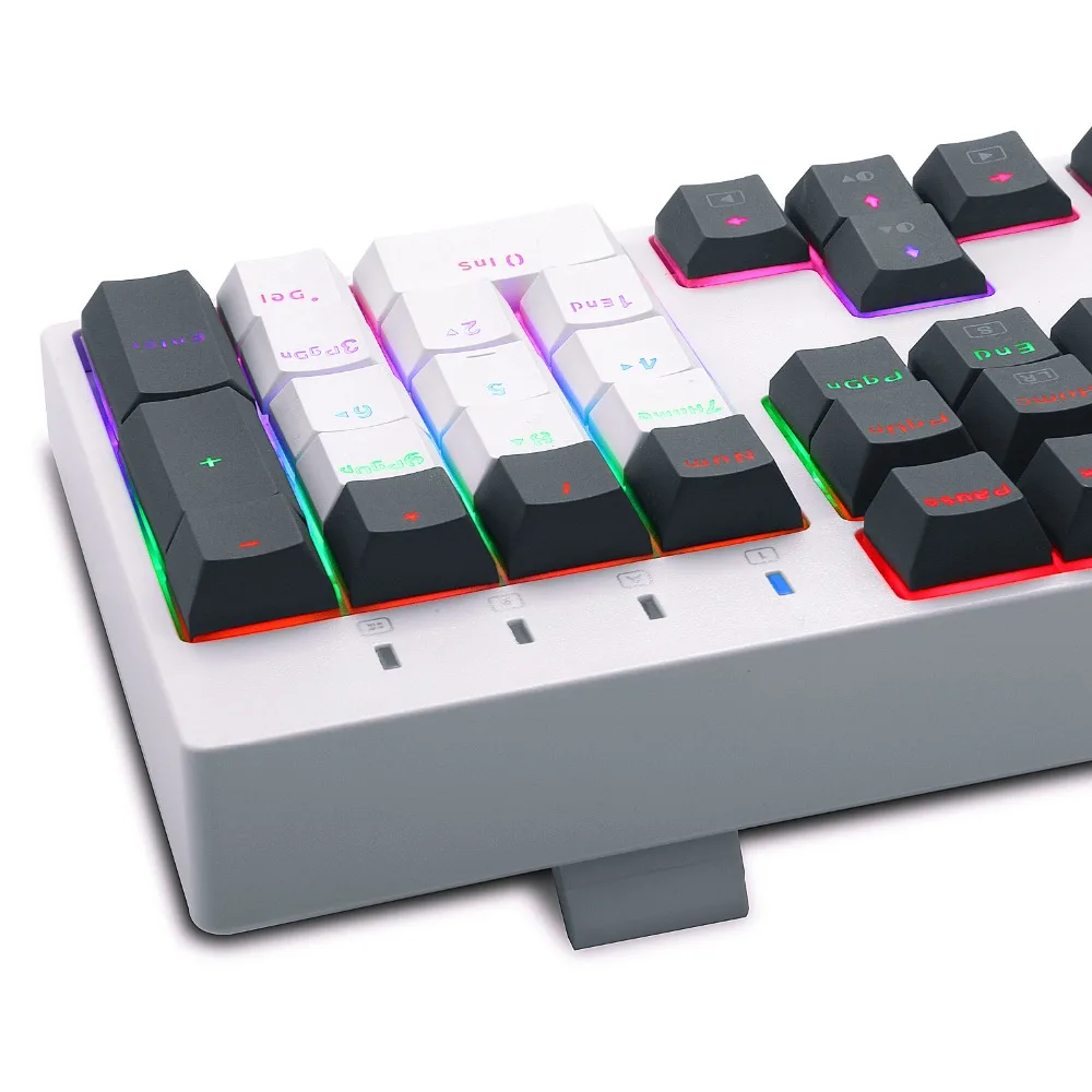  Contrast Color Mechanical Keyboard with LED Backlight Outemu Clicky Blue Switches USB Wired for Typ