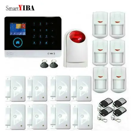

SmartYIBA RFID WIFI Wireless GSM Alarm APP Control Strobe Siren PIR Motion Detector, Door Alarm Sensor, Remote Controller Kits