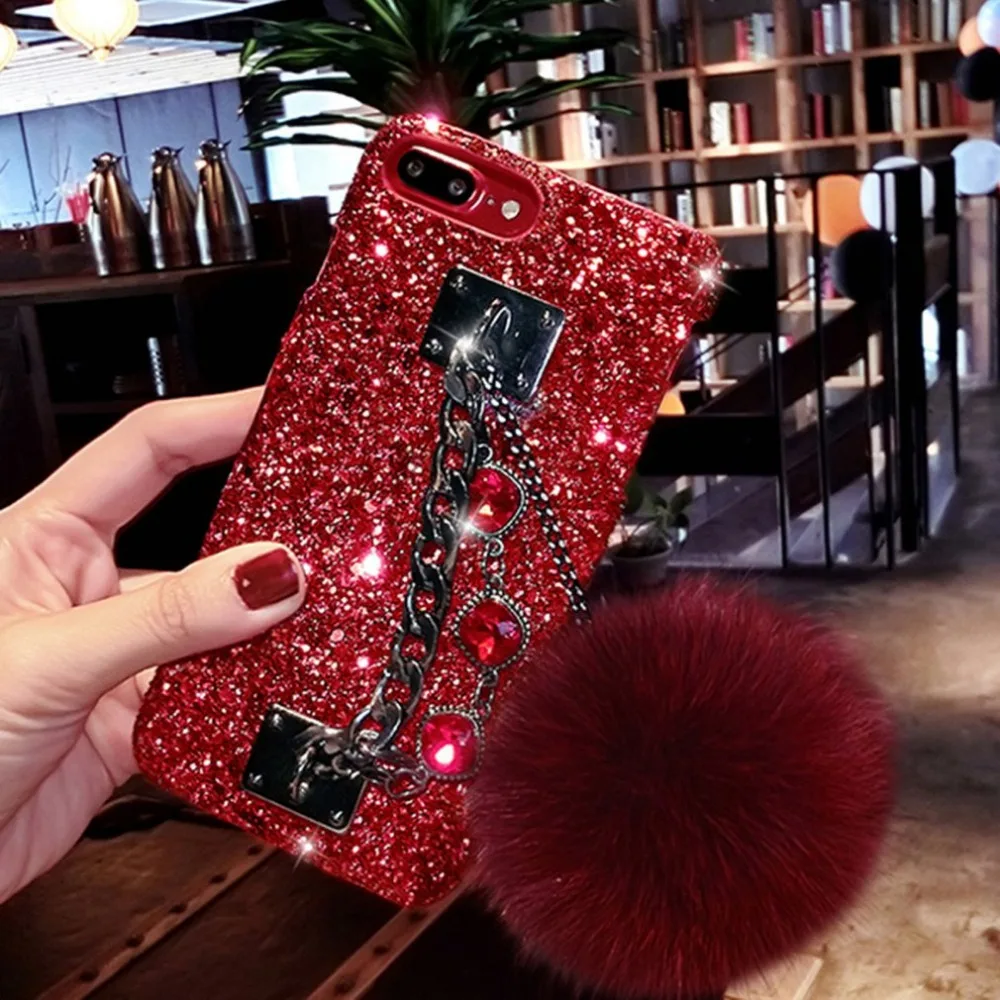 Для IPhone 5S SE 6 6S 7 8 Plus Модный чехол с помпоном DIY для телефона X +|Корпусы и рамки