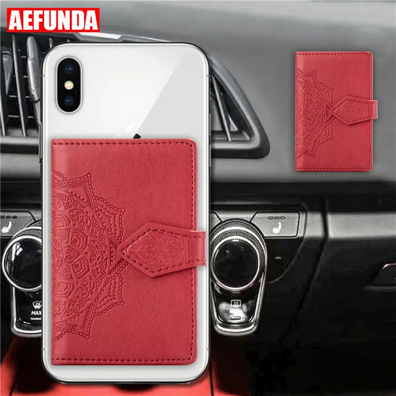 

Cell Phone Wallet Case Credit ID Card Holder Bag Stick on For iPhone X XS Max XR 7 8 Samsung Galaxy Xiaomi Huawei Accessories