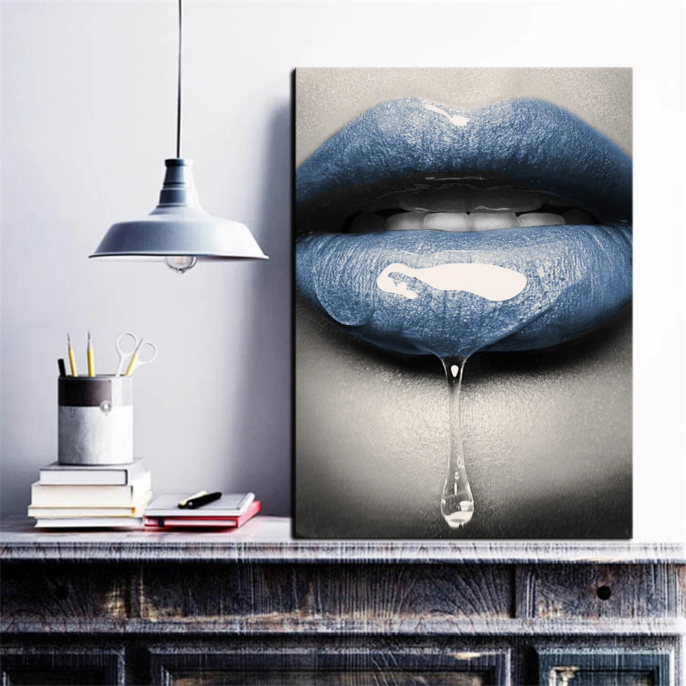 

Nordic Style Motivational Poster Girl Black White Canvas Print Minimalist Wall Picture Lips Prints Painting Posters Home Decor