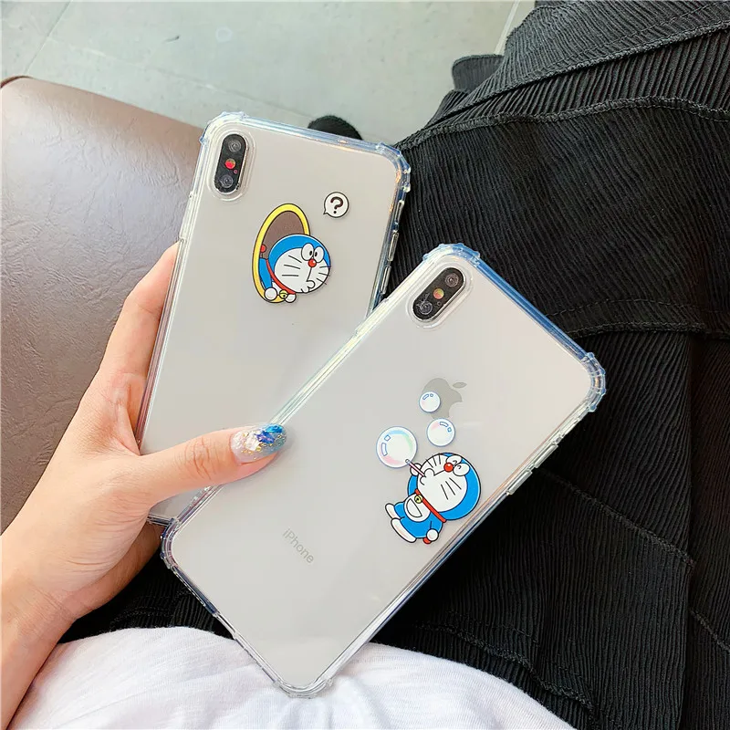 Мягкий силиконовый чехол из ТПУ Doraemon для iPhone 6s 6plus 7 8 X Xs Max прозрачный с рисунком plus