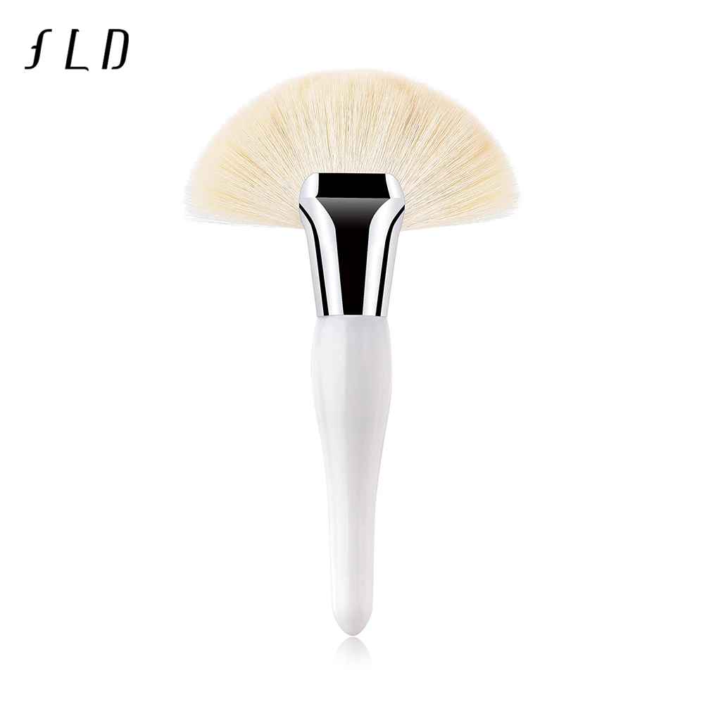 FLD 1 шт. Веерная Кисть для макияжа Высококачественная Белая Черная Кисть для макияжа кисть для бритья лица